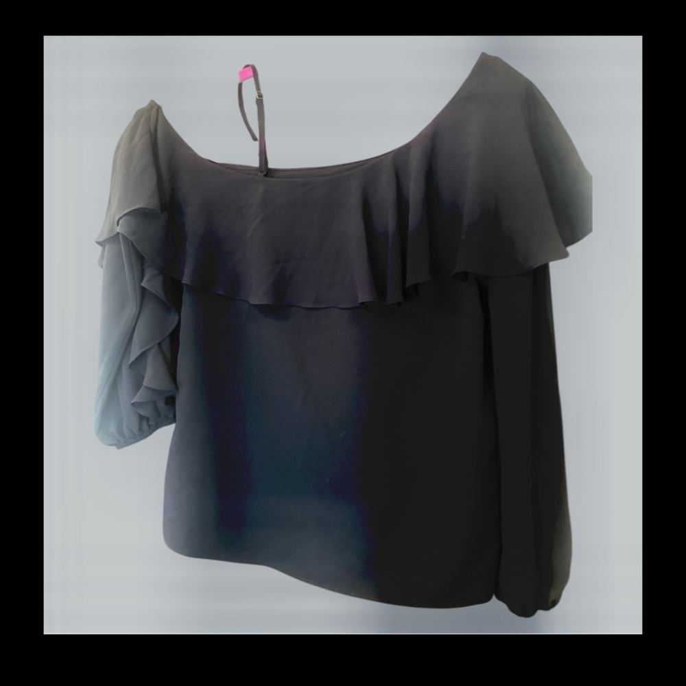 Haute Hippie NWT off shoulder black ruffle blouse. Nordstrom ex sm /sm reg $345 - Picture 4 of 10